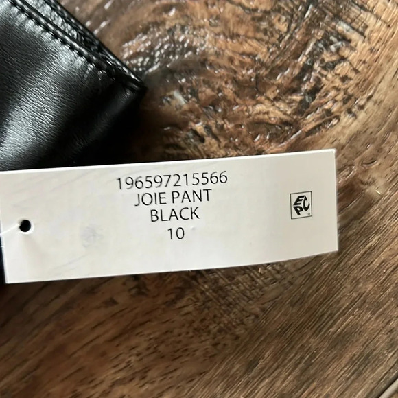 NWT Joie Black Faux Leather Pants Limited Edition Size 10 - Picture 12 of 12